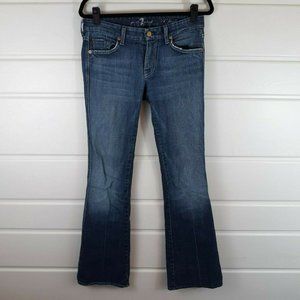 7 FOR ALL MANKIND Womens "A" POCKET Low Rise Boot Cut Jeans Medium Wash Size 28